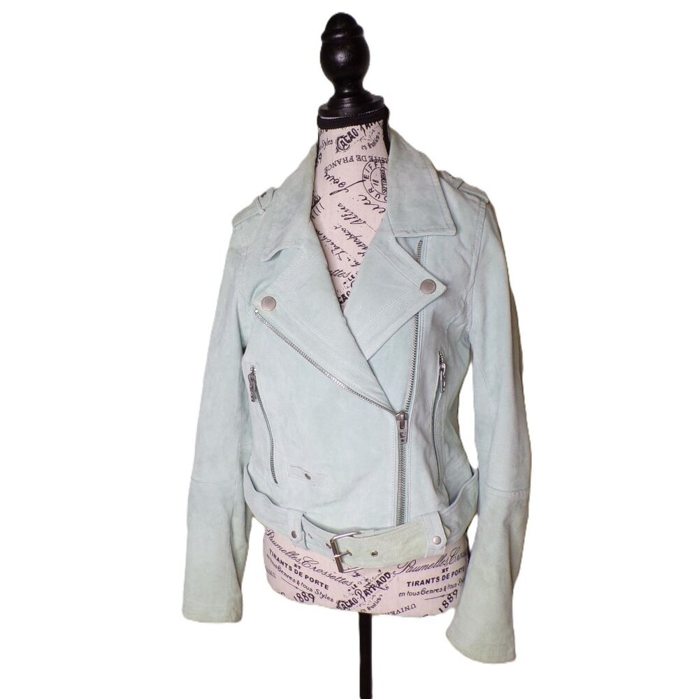 🆕BLANKNYC Suede Moto Jacket Basil (Mint) Medium - Picture 7 of 11